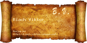 Biach Viktor névjegykártya